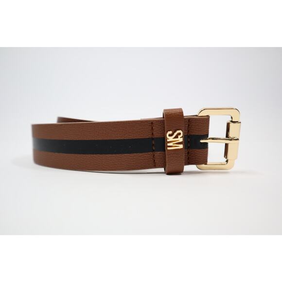 Steve Madden Brown Belt with‎ Black Stripe Size S - Picture 1 of 2